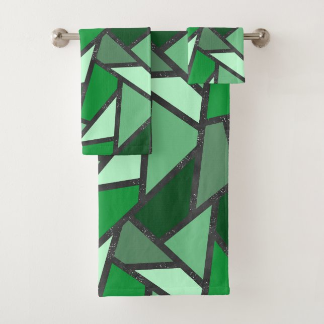 Conjunto De Toalhas Formas de vidro coloração verde (Insitu)