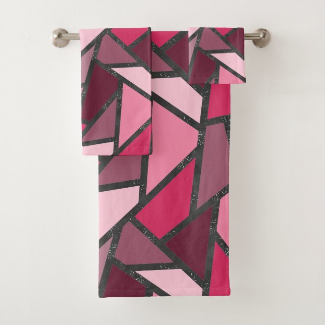 Conjunto De Toalhas Formas de vidro cor-de-rosa (Insitu)