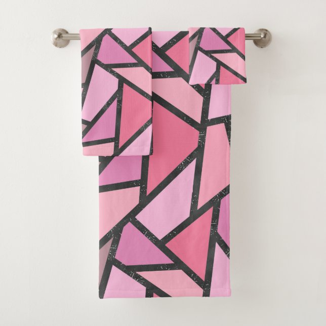 Conjunto De Toalhas Formas de vidro coral manchado (Insitu)