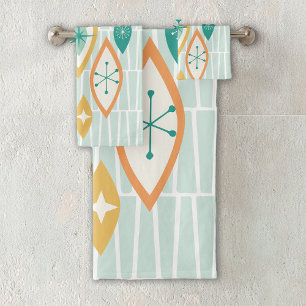 Conjunto De Toalhas Formas e Estrelas de Abstrato MCM de Idade Atômica