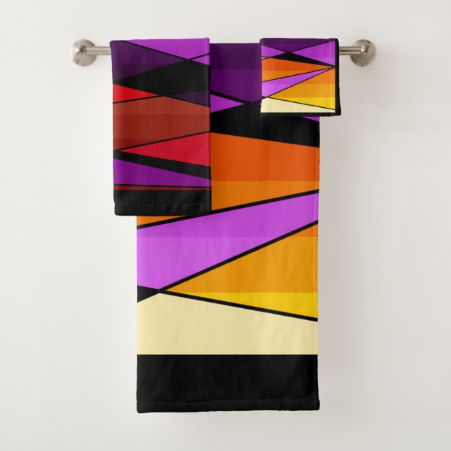 Conjunto De Toalhas formas geométricas abstrato modernas triângulos la (Insitu)