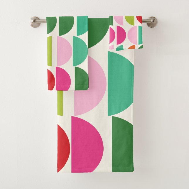 Conjunto De Toalhas Formas Geométricas Coloridas Modernas de Natal (Insitu)