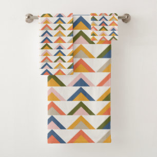 Conjunto De Toalhas Formas Geométricas Cutas em Cores de Outono Terre