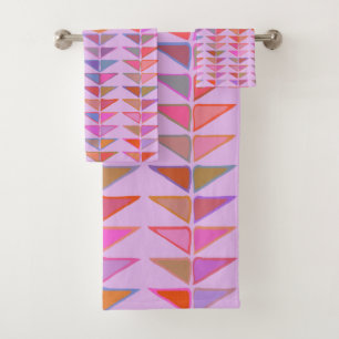 Conjunto De Toalhas Formas geométricas de Abstrato de Cuta em Roxo La
