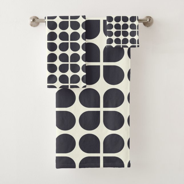 Conjunto De Toalhas Formas Geométricas do Método de médio em Preto e B (Insitu)