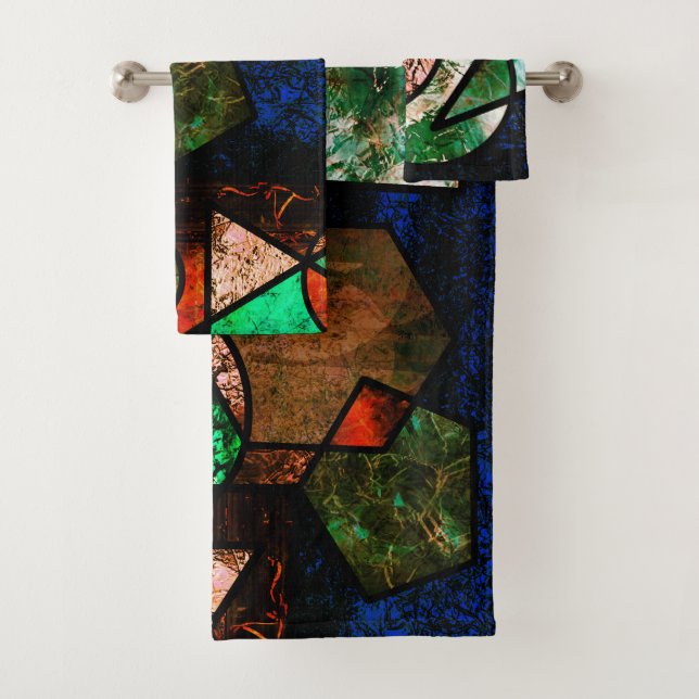 Conjunto De Toalhas Formas geométricas irregulares com textura deforma (Insitu)