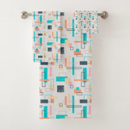Conjunto De Toalhas Formas Geométricas Modernas do meio século