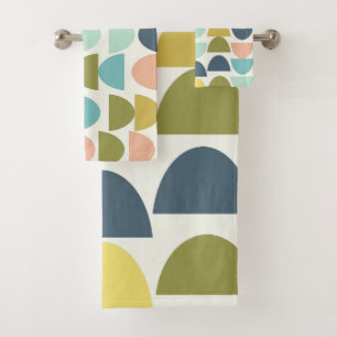 Conjunto De Toalhas Formas Geométricas Modernas em Toneladas Pastel