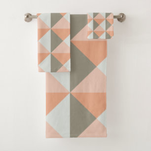 Conjunto De Toalhas Formas Geométricas Modernas Formas Padrão Cinza