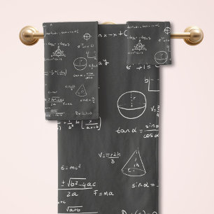 Conjunto De Toalhas Fórmula Matemática Gráficos Preto Branco
