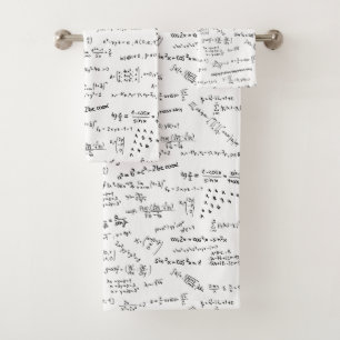 Conjunto De Toalhas Fórmulas De Matemática E Números De Banheiro