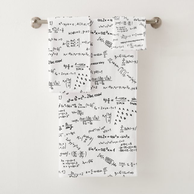 Conjunto De Toalhas Fórmulas De Matemática E Números De Banheiro (Insitu)