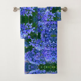 Conjunto De Toalhas Foto floral azul roxa-azul romântica azul