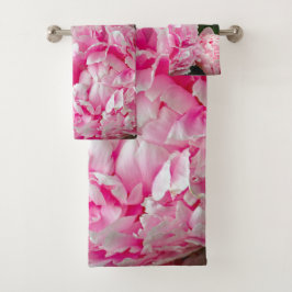 Conjunto De Toalhas Foto Floral bonito de Peonies Rosa