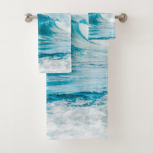 Conjunto De Toalhas Fotografia das ondas do mar #3