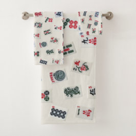 Conjunto De Toalhas Fotografia de azulejos MahJongg projetada para o c