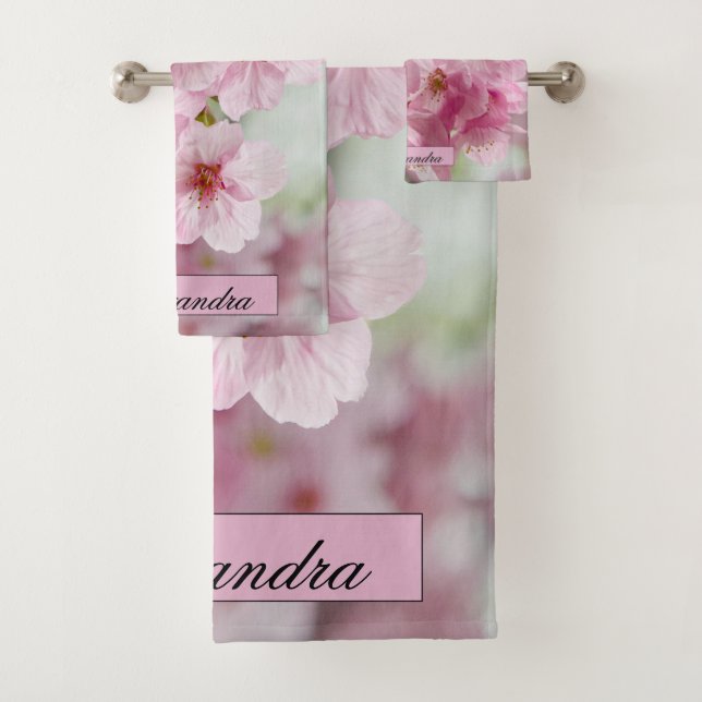 Conjunto De Toalhas Fotografia de Blossomas de Cereja Rosa Floral (Insitu)