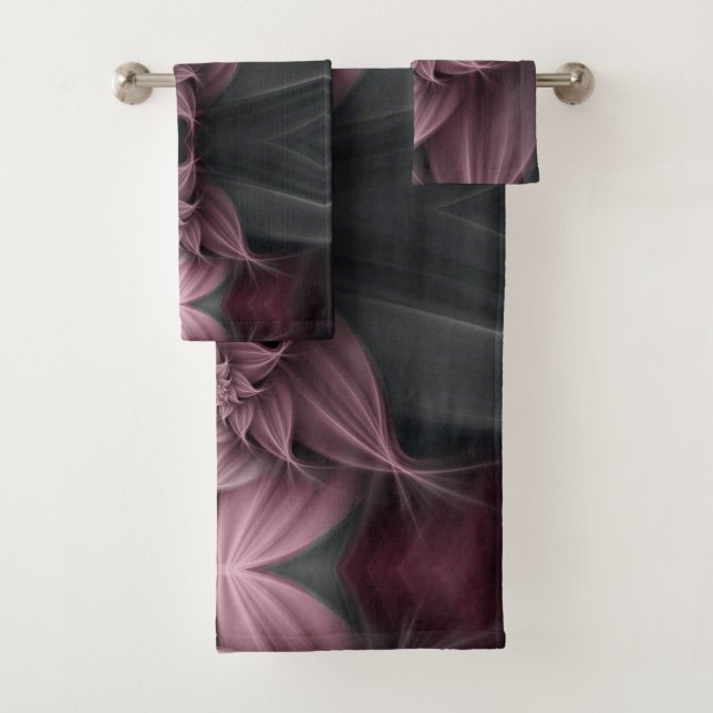 Conjunto De Toalhas Fractal de Flor Rosa Incrível (Insitu)
