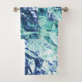 Conjunto De Toalhas fragmentos de memórias, cristal azul verde :