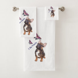 Conjunto De Toalhas Französische Bulldogge Schmetterling  Bulldog