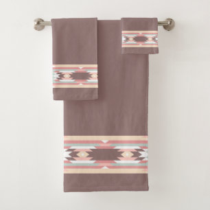 Conjunto De Toalhas Fronteira Nativa Americana de Design Aztec