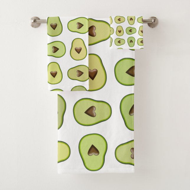 Conjunto De Toalhas Fruta Saudável Coração Abacate Padrão Divertido e  (Insitu)