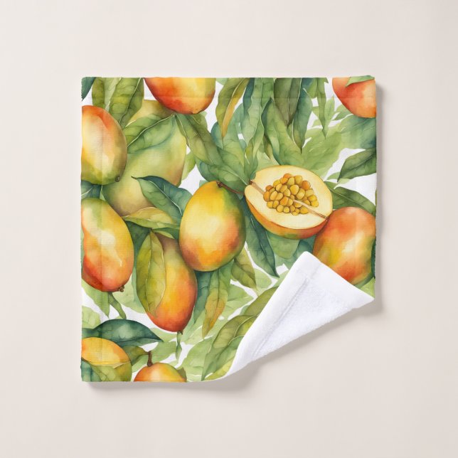 Conjunto De Toalhas Frutas e Folhas de Manga  (Pano de lavar)