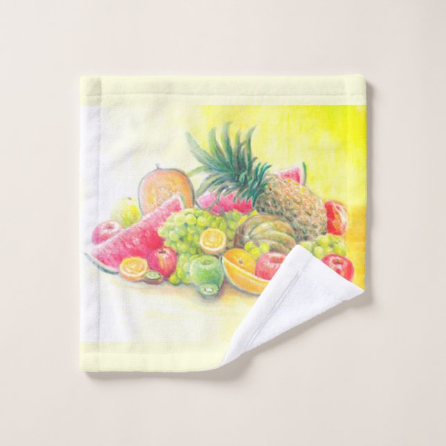Conjunto De Toalhas Frutas felizes (Pano de lavar)
