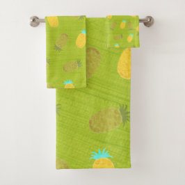 Conjunto De Toalhas Frutas Tropicais de Verão Kiwi Verde