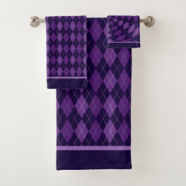 Conjunto De Toalhas Fuentes Argyle Roxo