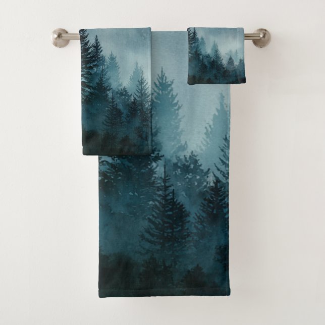 Conjunto De Toalhas Fuga Mística da Floresta Azul (Insitu)