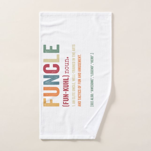 Conjunto De Toalhas Funcle Engraçado Tio Definição, Impressionante Her (Toalha de mão)