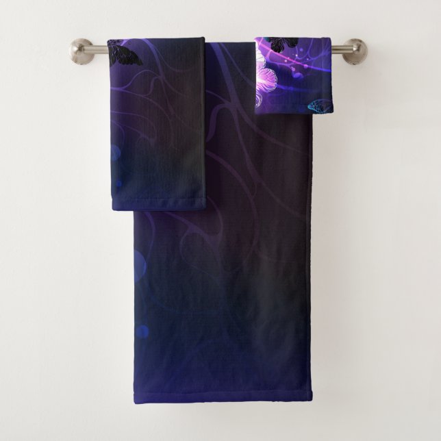 Conjunto De Toalhas Fundo com Borboletas Noturnas (Insitu)