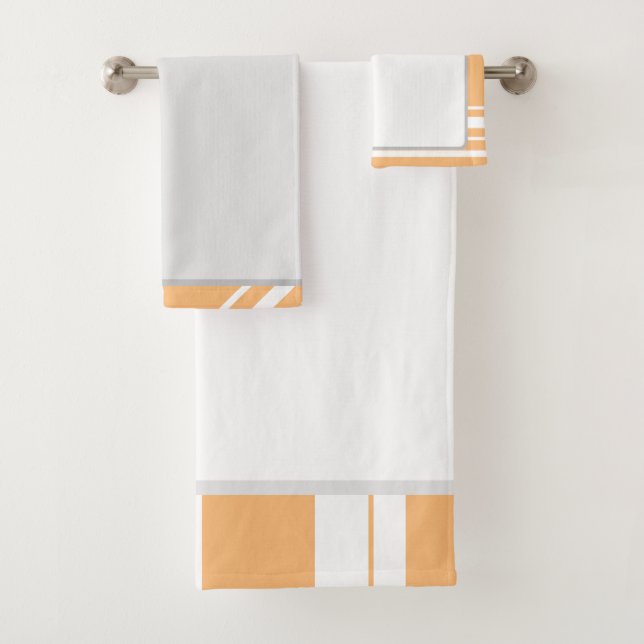 Conjunto De Toalhas Fundo das Linhas de Abstrato Branco Elegante (Insitu)