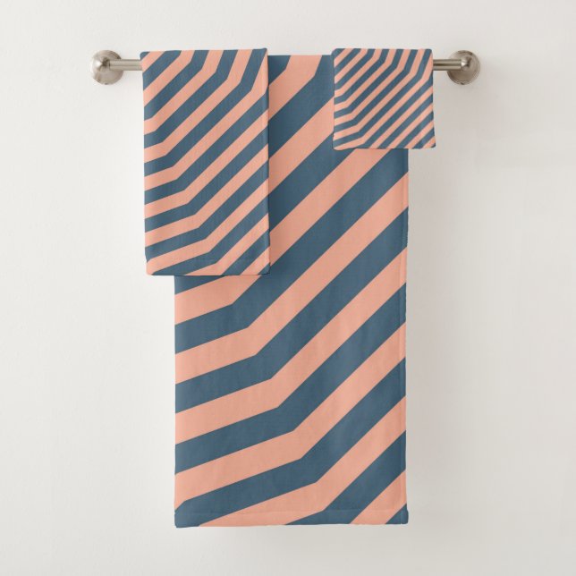 Conjunto De Toalhas Fundo de faixas diagonais simétricas 10 (Insitu)