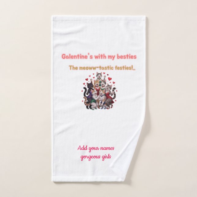 Conjunto De Toalhas Galentines com minhas melhores amigas (Toalha de mão)