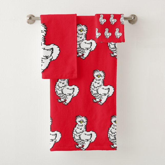 Conjunto De Toalhas Galinha branca de Silkie (Insitu)