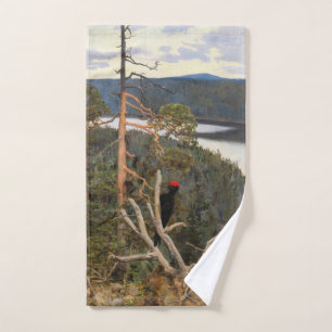 Conjunto De Toalhas Gallen-Kallela - Pica-Pau Negro Excelente 1894