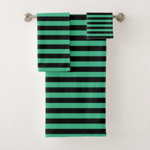 Conjunto De Toalhas Gamas Negras e Verdes Aqua