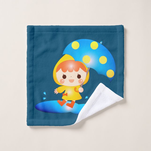 Conjunto De Toalhas Garota Dançando Sob A Chuva (Pano de lavar)