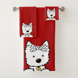 Conjunto De Toalhas Garota Westie Formal