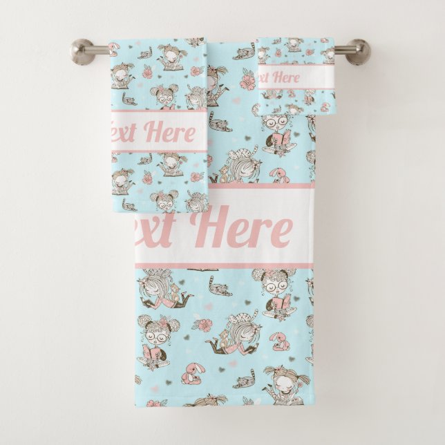 Conjunto De Toalhas Garotas bonitas lendo livros dão ideias (Insitu)