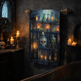 Conjunto De Toalhas Garrafas de Poção Gótica - Apotário Escuro