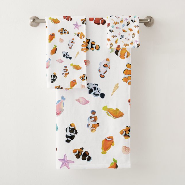 Conjunto De Toalhas Gathering of Clownfish | Ocean Art Design (Insitu)