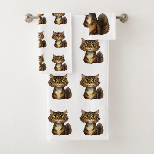 Conjunto De Toalhas Gatinho Feliz (Insitu)