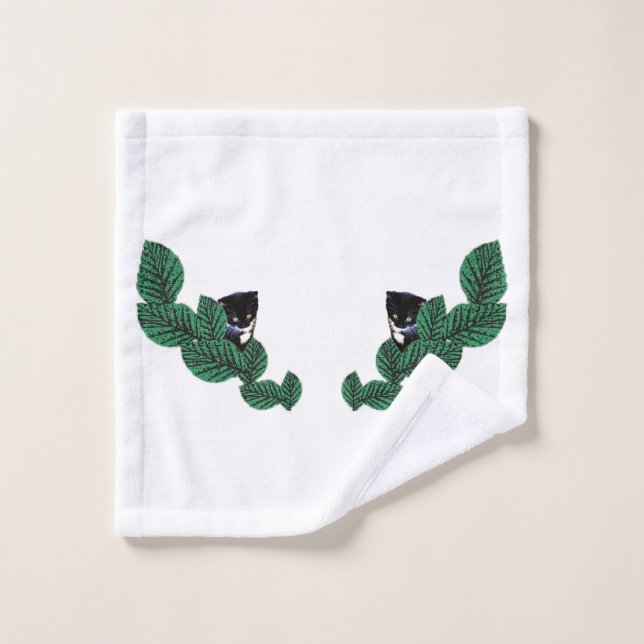 Conjunto De Toalhas Gatinhos com Folhas (Pano de lavar)