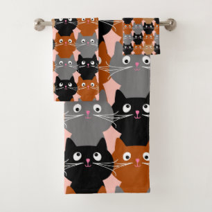 Conjunto De Toalhas Gatinhos Felinos De Gato Fresco