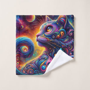 Conjunto De Toalhas Gato Arco-Íris de Galáxia Espiral