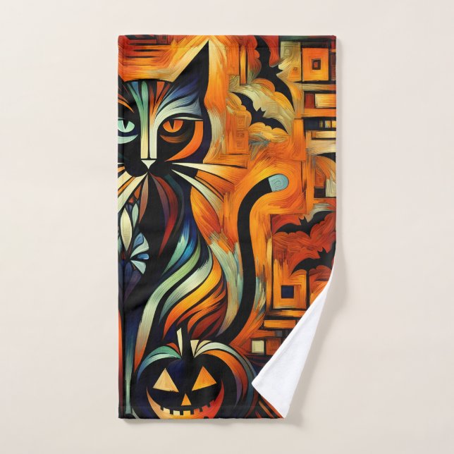 Conjunto De Toalhas Gato de Cubismo (Toalha de mão)