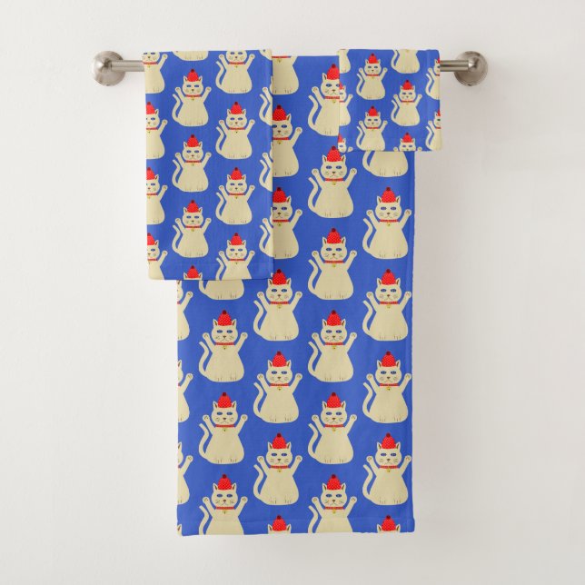 Conjunto De Toalhas Gato de Natal Bonito, Padrão (Insitu)